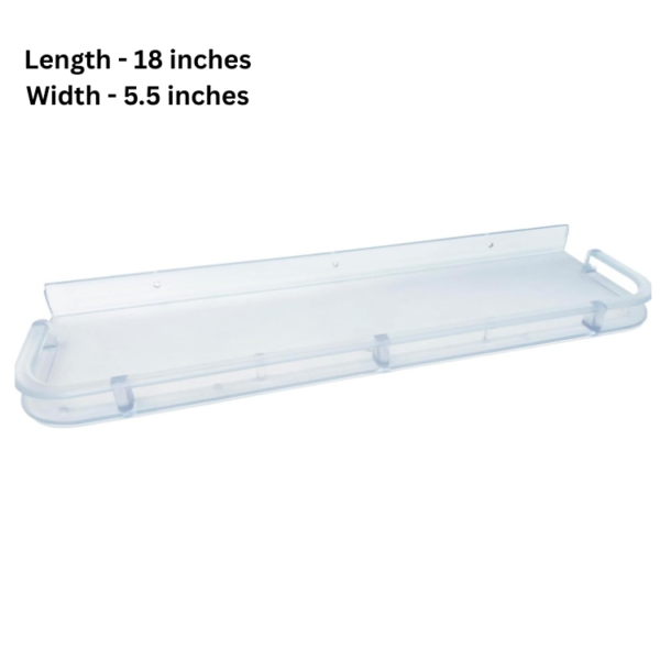 Iconic 18-Inch Unbreakable Transparent Plastic Bathroom Shelf
