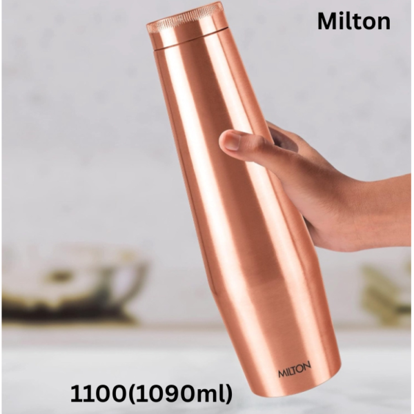 MILTON Copper Crown 1100 Bottle, 1090 ml,100% Pure Copper, BPA Free Water Bottle,