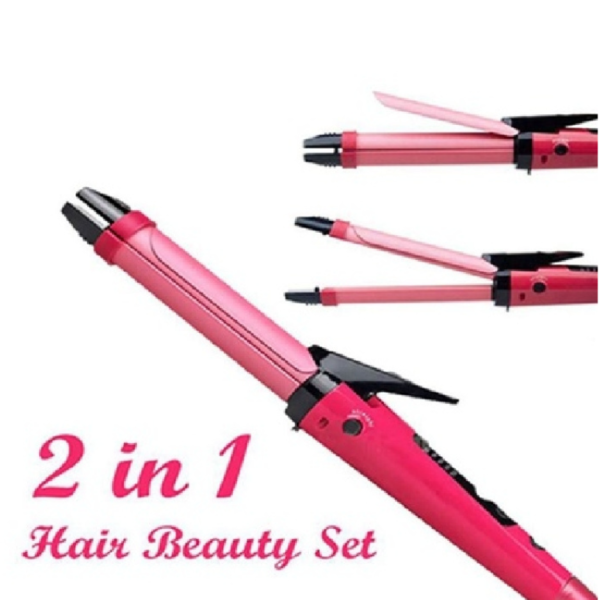 The Ultimate 2-in-1 Hair Straightener & Curler (Ceramic Coated Plates, All Hair Types)