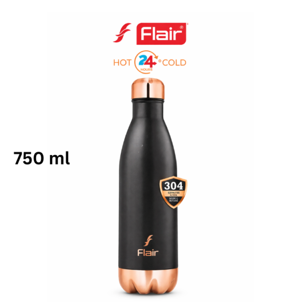 Flair Black 750ml Vacuum Insulated Travel Bottle