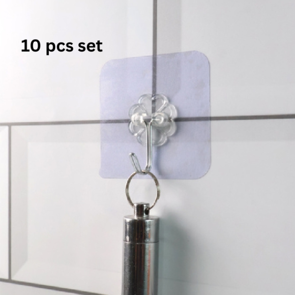 10 Pcs Heavy-Duty Self-Adhesive Wall Hooks