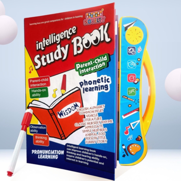 Kids Intelligence Study Book - Phonetic English Learning Toy with Touch Sounds & Music