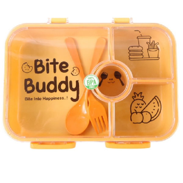 Bite Buddy BPA-Free 5-Compartment Kids Lunch Box with Spoon & Fork