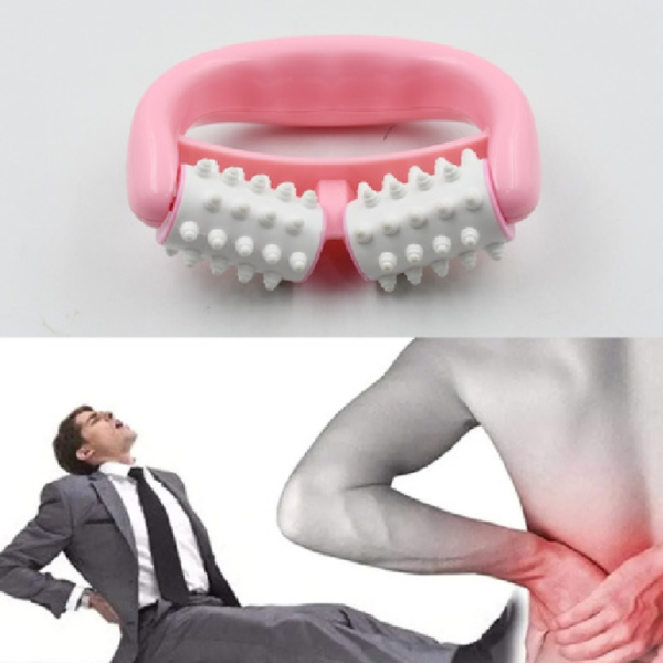 Handheld Double Roller Massager for Neck, Back & Arms