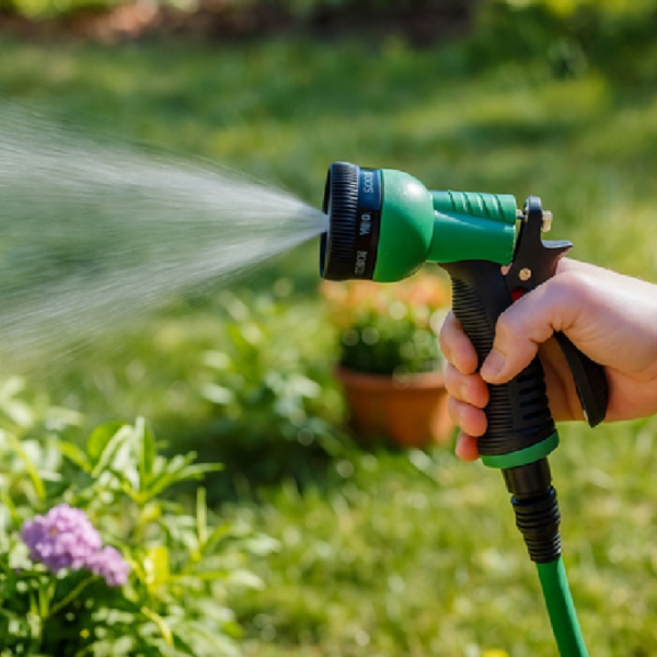 Premium 7-Pattern Green Garden Hose Nozzle Spray Gun