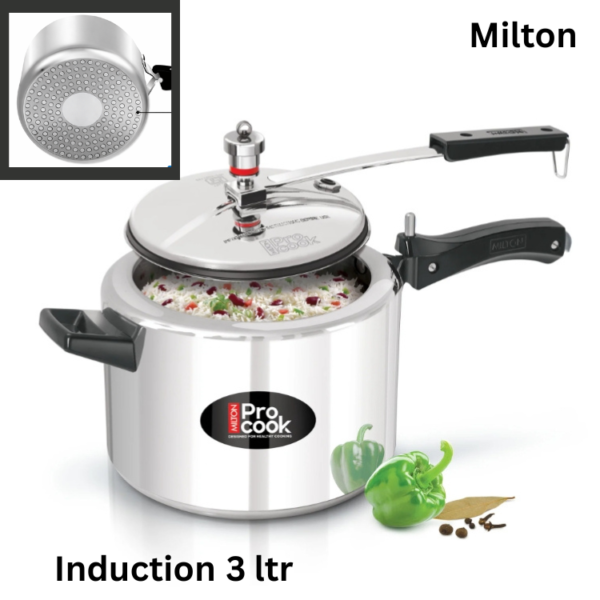 Milton Aluminum Inner lid Induction pressure cooker 3 ltr