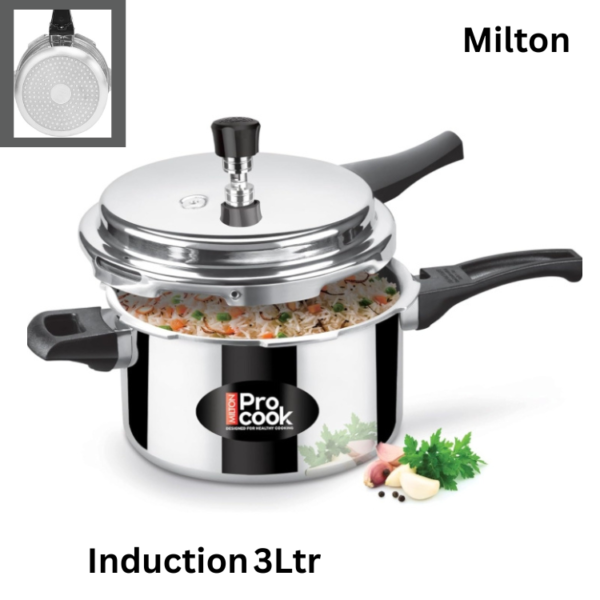 Milton Aluminium Outer lid Induction Pressure cooker 3 Ltr