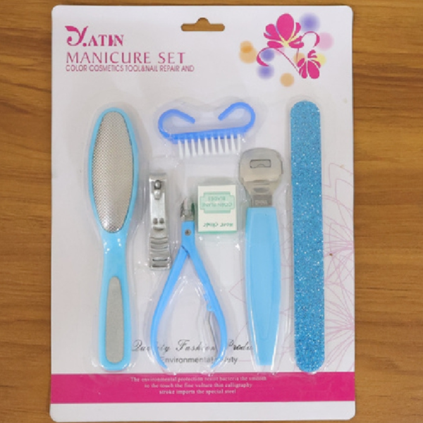 Jatin 6-Piece Professional Manicure & Pedicure Grooming Set (Blue)