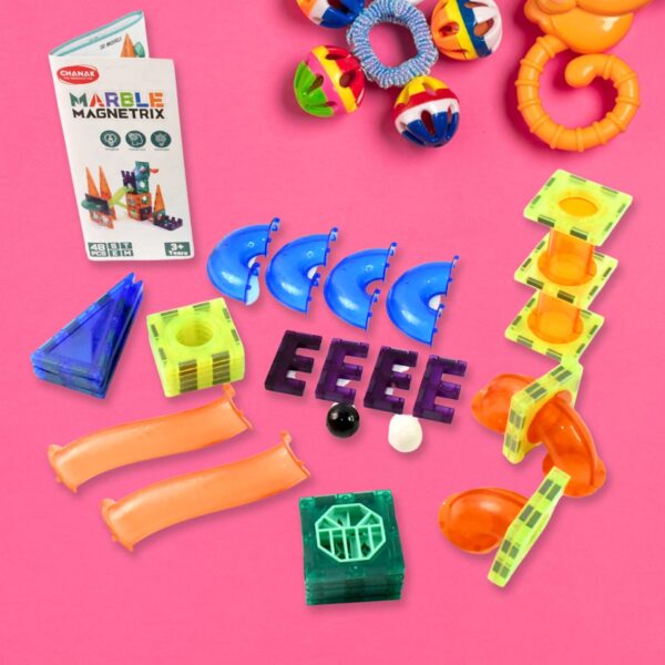 Magnetic Marble Run ? 48-Piece STEM Building Set for Kids