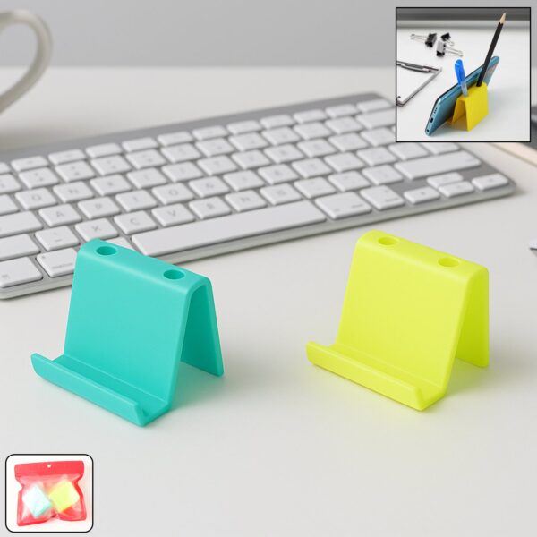 Mobile Phone Stand & Pen Holder ? Compact Desk Organizer (2 Pc)