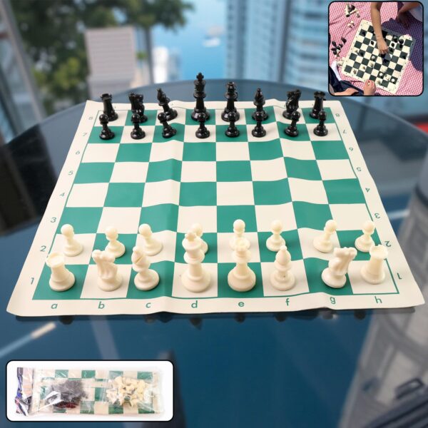 Portable Chess Set ? Big, Foldable, Travel-Friendly Vinyl Board