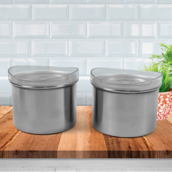 Airtight Stainless Steel Containers ? See-Through Lid, 500ML (Set of 2) | Konvex