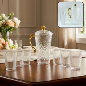 textured-glass-water-jug-set-elegant-1-jug-with-6-glasses