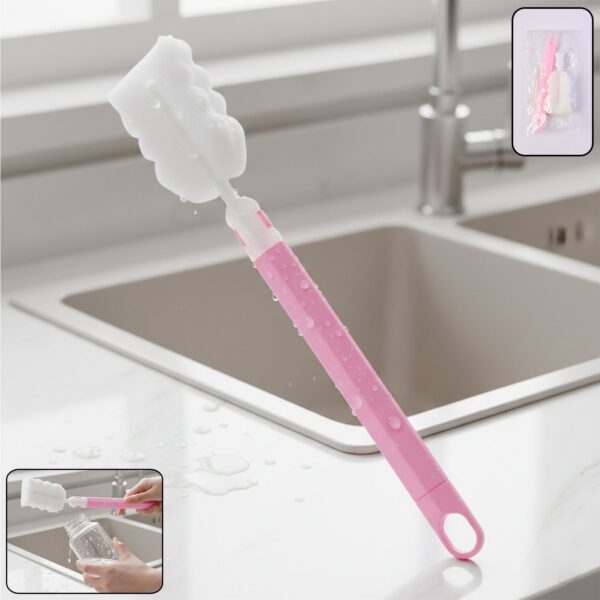 Silicone Bottle Cleaning Brush ? Long Handle for Gentle, Deep Reach