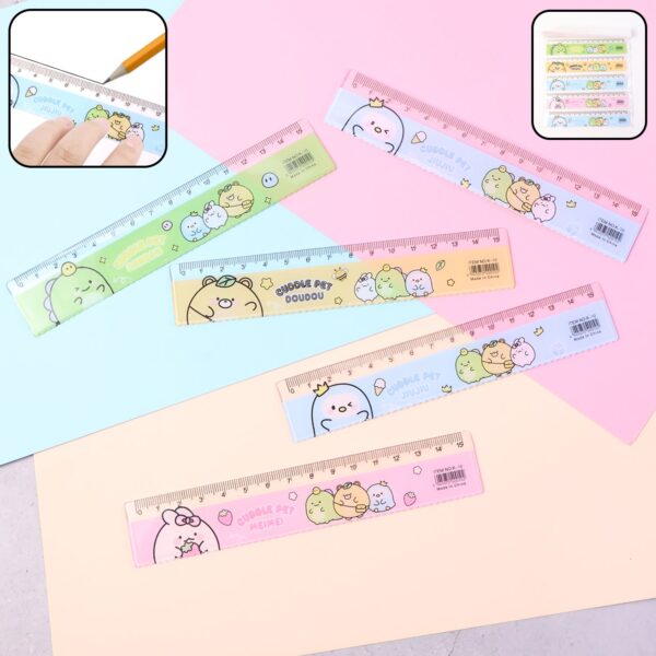 Plastic Ruler Set for Kids ? Durable Cartoon Design, 5 Pieces