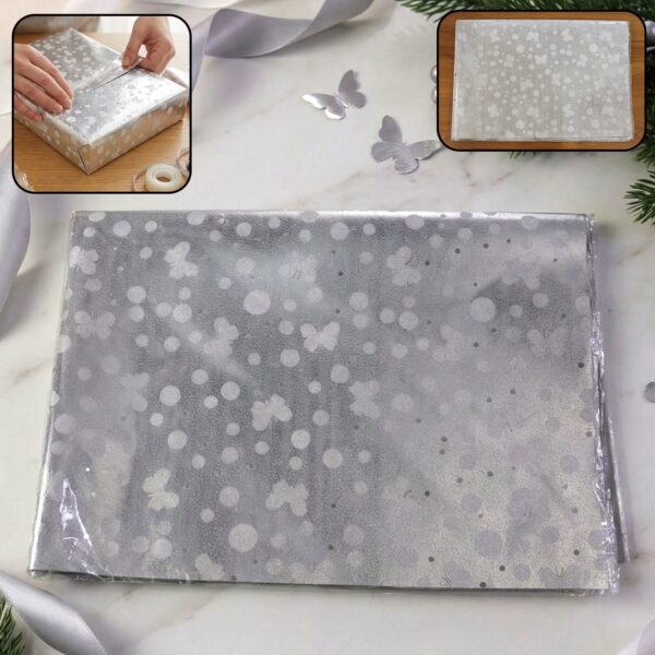 Silver Decorative Gift Wrapping Paper Sheets ? 20 Pieces Premium Pack