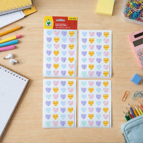 Heart Shape Stickers Set ? 112 Colorful Decorative Pieces