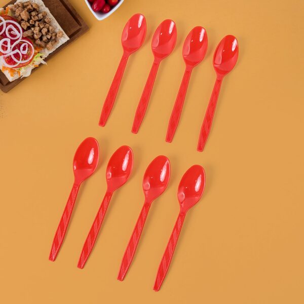 Reusable Plastic Spoons Set of 8 ? Durable & Lightweight Dining