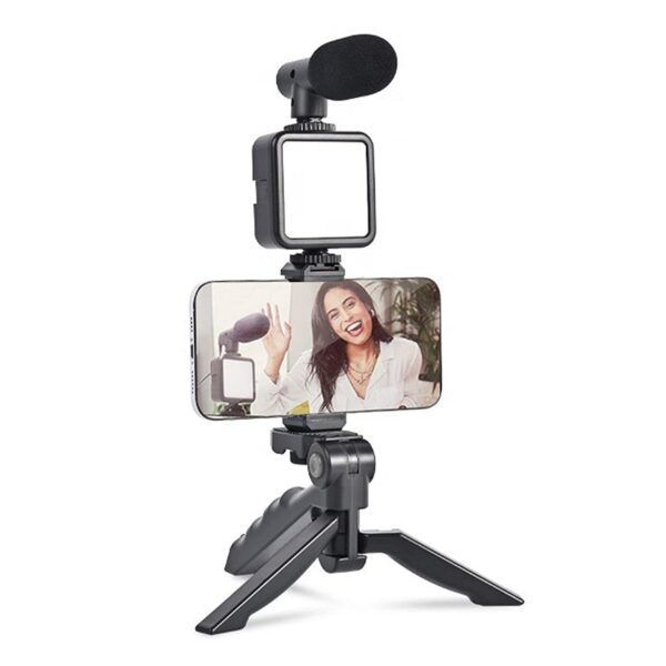 Vlogging Kit – Mini Tripod, Mic & LED Light for Video Making | Mobiléon