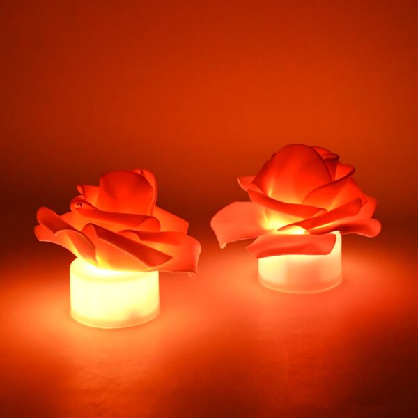 Rose LED Flickering Tealight Candles ? Romantic Flameless Glow