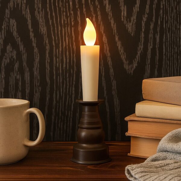 LED Flameless Candle with Holder ? Elegant Flickering Light