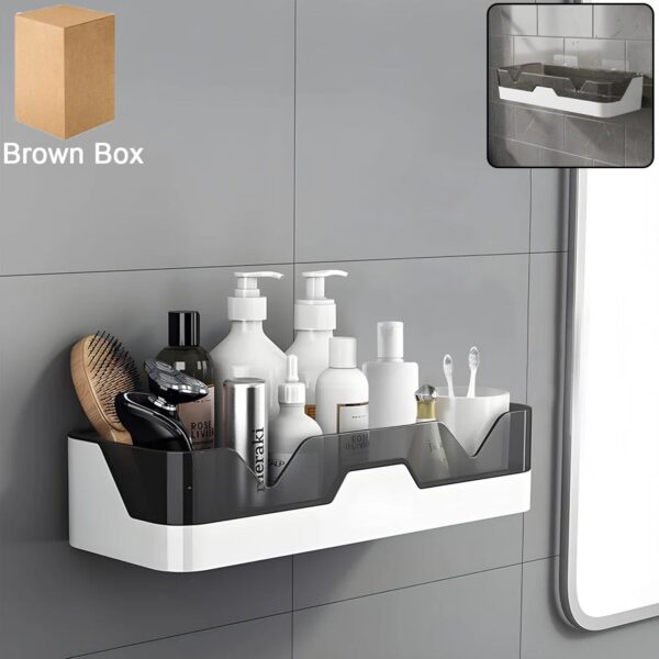 Adhesive Plastic Storage Shelf ? Wall Mounted Space Saver