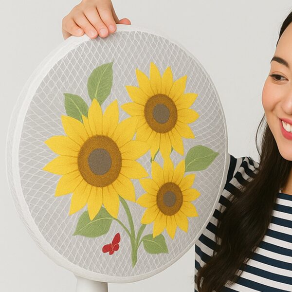 Sunflower Mesh Fan Cover – Dust Protection & Stylish Fit