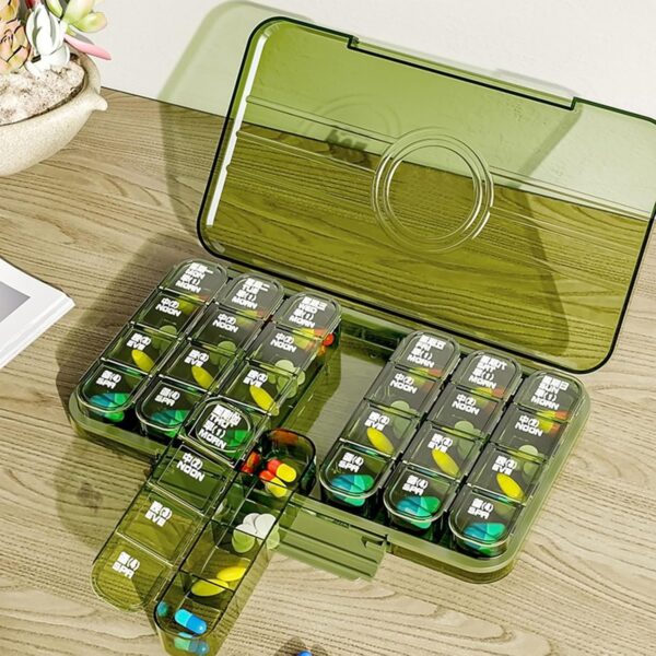 Weekly Pill Organiser ? 21-Grid Daily Medication Box | Organivo