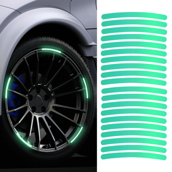 Reflective Car Wheel Stickers ? Multicolored 20 Pcs for Night Safety | Velvet Wheels