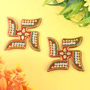 swastik-decorative-sticker-%c2%96-traditional-acrylic-pooja-decor-set