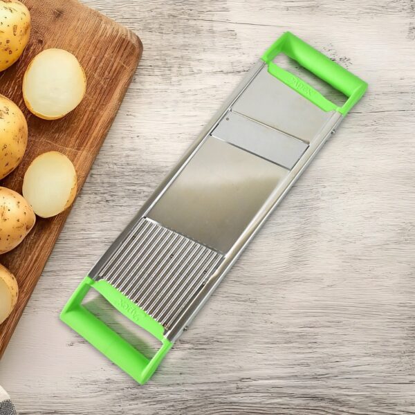 Stainless Steel Vegetable Slicer – Durable 2-in-1 Mandoline Cutter