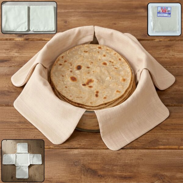 Cotton Roti Cloth Cover  Keep Rotis Warm & Soft Pack of 2