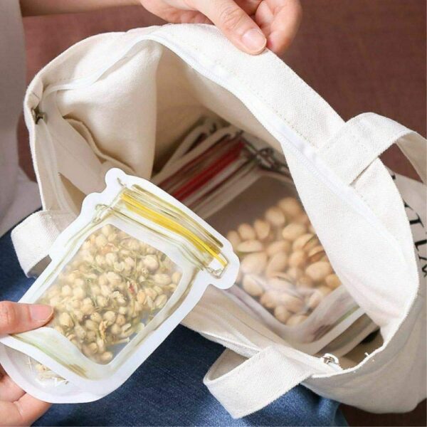 Reusable Food Storage Pouch ? Airtight Mason Jar Zipper 150ml | Organivo
