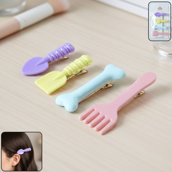 Cartoon Food Hair Clips Set ? Cute & Durable Kids Hair Accessories