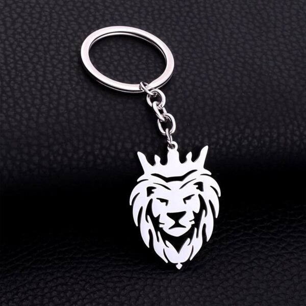 Lion Head Keychain ? Stainless Steel Durable Crown Design