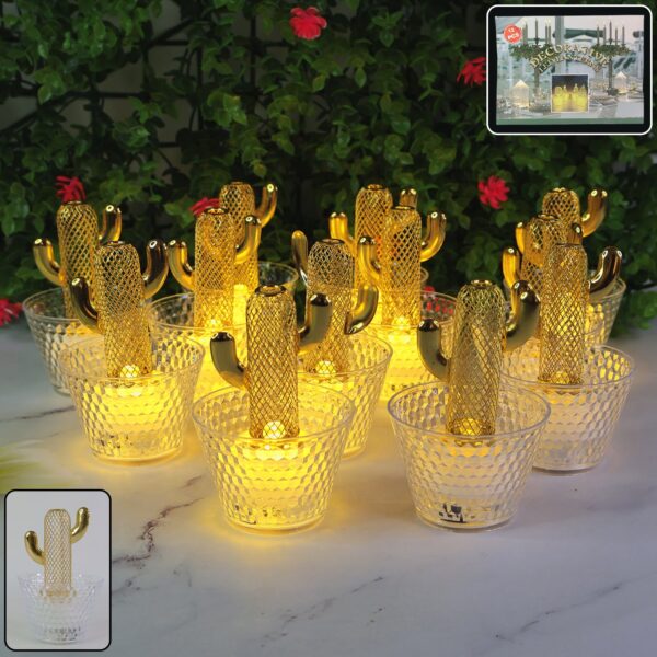 Cactus LED Tealight Candles ? Unique Flameless Decorative Set