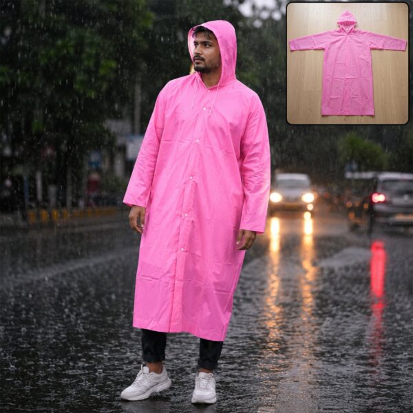 EVA Hooded Long Rain Coat ? Monsoon Wear for Men & Women