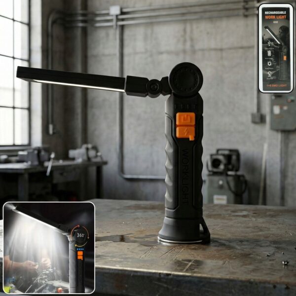 Rechargeable LED Work Light ? 360? Adjustable Head & Magnetic Base