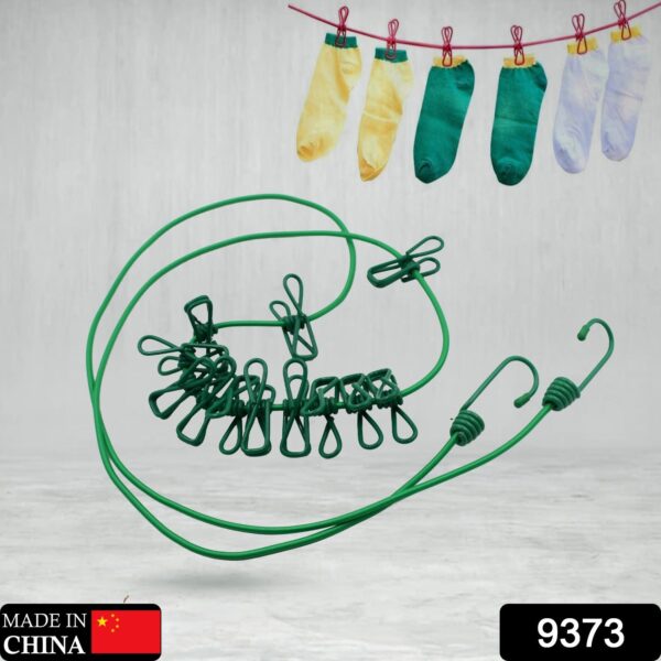 Portable Clothes Drying Rope ? Elastic with 12 Clips | FERVENT