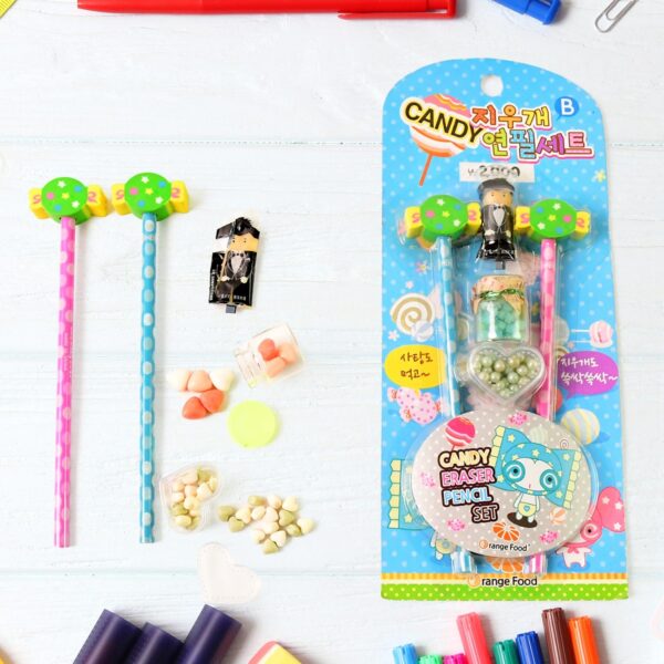 Candy Themed Pencil Set ? Fun Kids Stationery Combo with Accessories