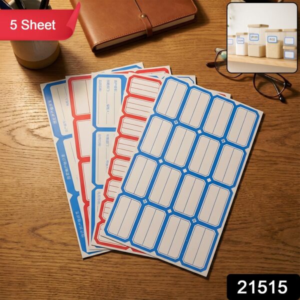 Writable Label Stickers ? 5 Sheets for Home & Office Organization