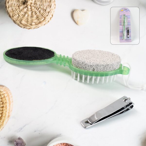 Pedicure Tool ? 5-in-1 Foot Scrubber with Nail Cutter for Smooth Feet