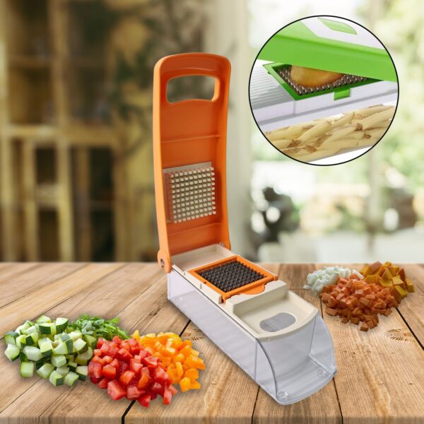 Vegetable & Fruit Chopper ? Durable ABS Body with Sharp Blades