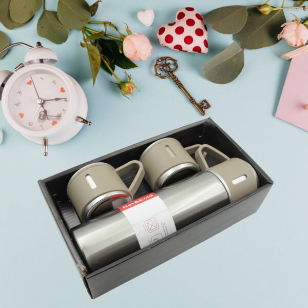 Stainless Steel Vacuum Flask Set ? Keeps Drinks Hot & Cold 12h