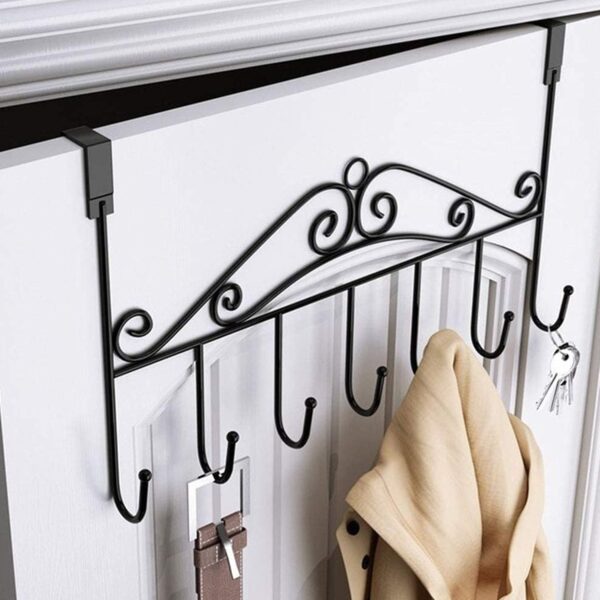 Over Door Hanger Rack ? 7 Hooks Metal Organizer | Indo Glow