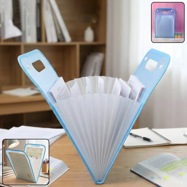 13 Pocket Document File Folder ? Expanding Plastic with Handle