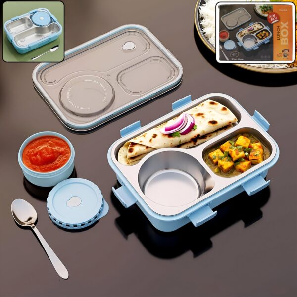 Stainless Steel Lunch Box ? Airtight Compartment Tiffin for Meals
