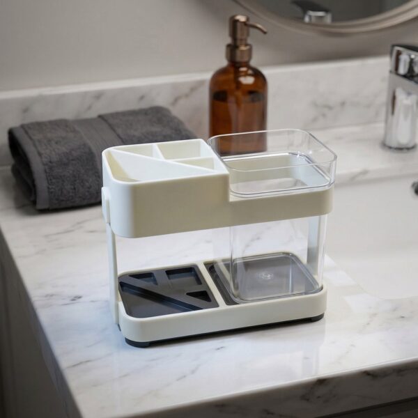 Multipurpose Toothbrush & Toothpaste Stand Holder ? Space-Saving Organizer