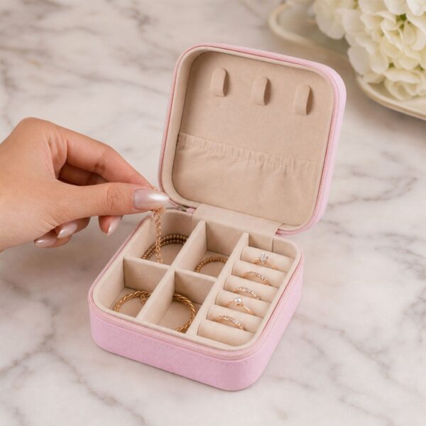 Travel Jewellery Box ? Portable PU Leather Organiser | LilyGleam
