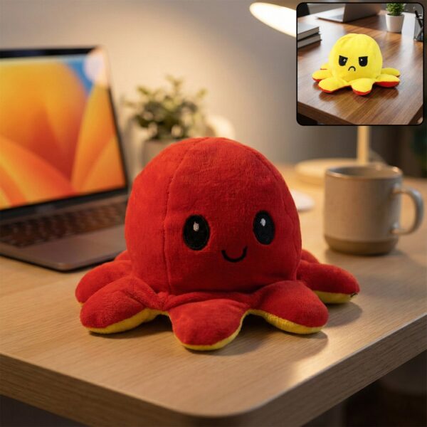 Reversible Octopus Plush Toy ? Express Moods with Soft Comfort